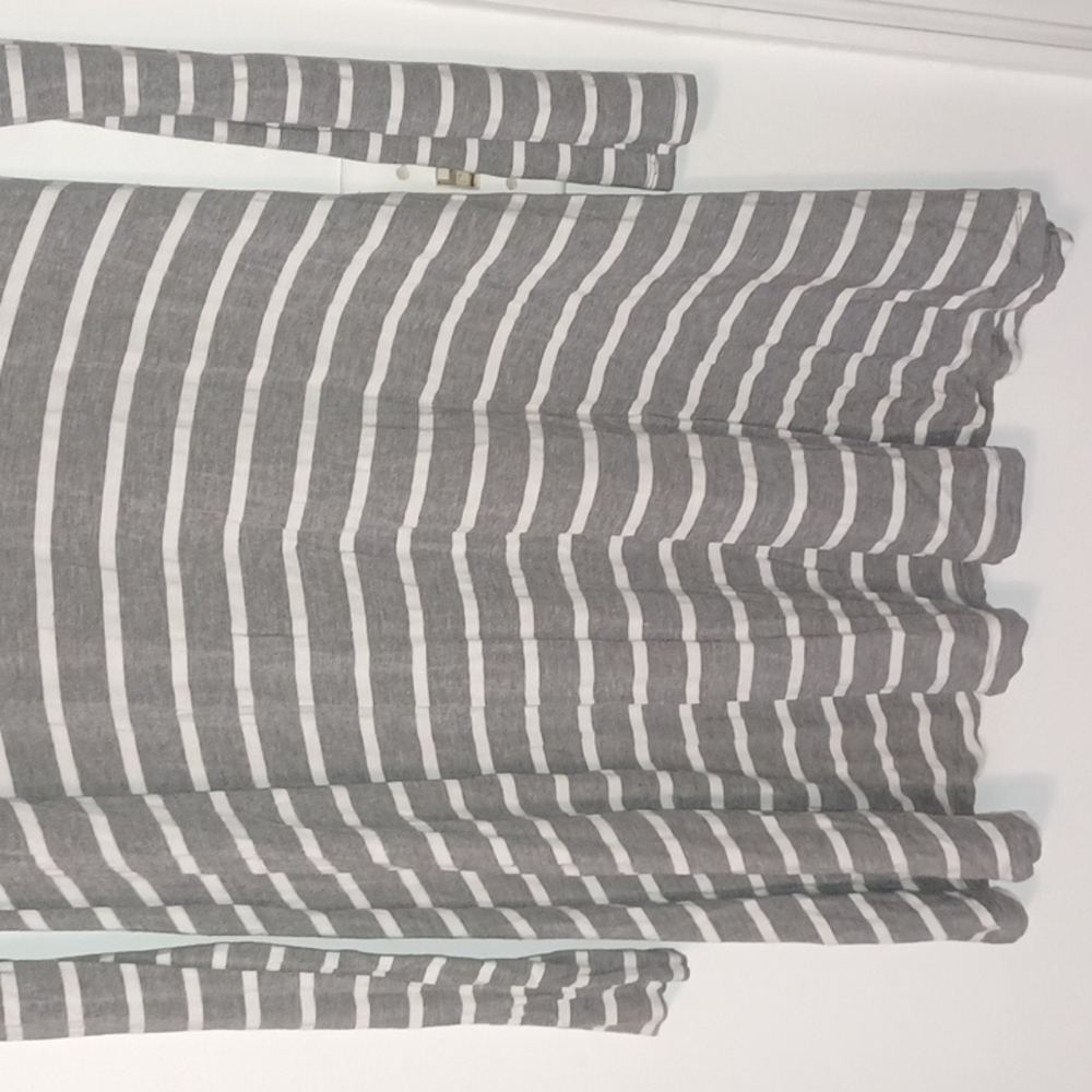 Gray and white Striped Swing Dress w/ long sleeves Old Navy Women's size S tall - Picture 8 of 17